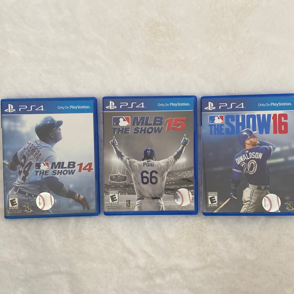 PS4 Sports Baseball Game Bundle (Play Station 4)- MLB 14, MLB the show 15 & 16